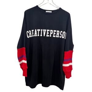 Zara Oversized Creative Person Sweatshirt Pullover Artsy Crafts Knit Sleeves